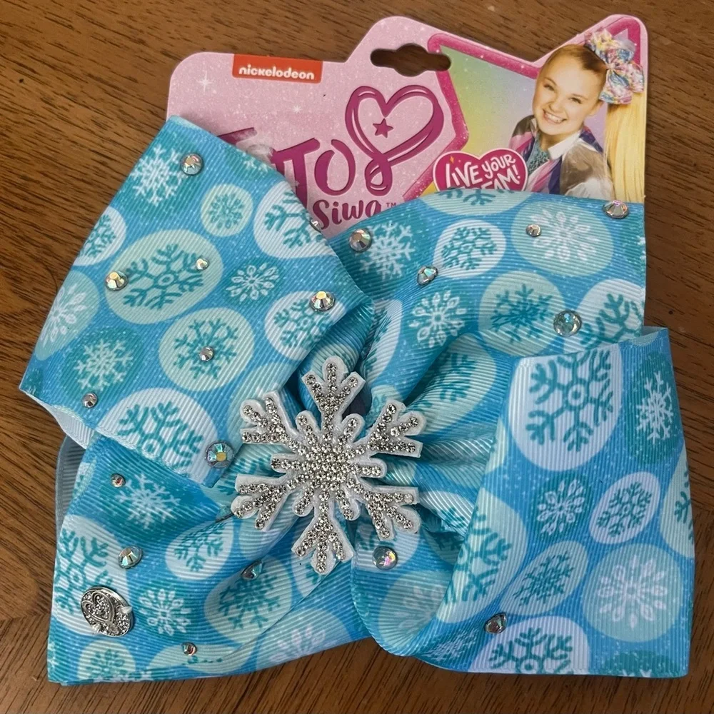Nwt JoJo siwa bundle lot 7” hair bows 5 total snowflake unicorn rainbow